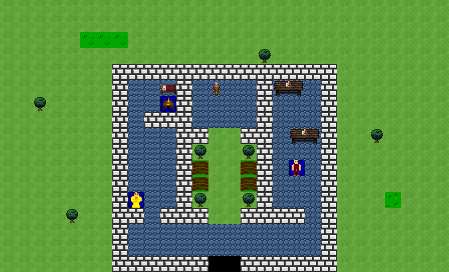 Map of Temple with Priest marked